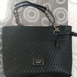 Like new large Guess black tote